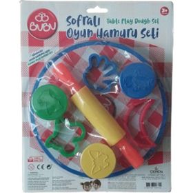 Bu-Bu OH0002 Mavi Masa Sofralı 3x15 gr Oyun Hamuru Seti