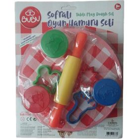 Bu-Bu OH0002 Pembe Masa Sofralı 3x15 gr Oyun Hamuru Seti