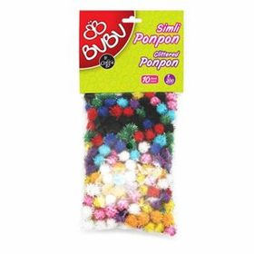 Bu-Bu Simli 1 cm 200'lü Ponpon