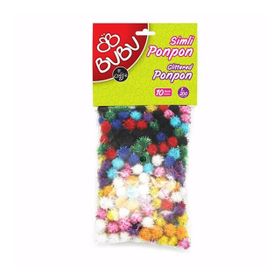 Bu-Bu Simli 1 cm 200'lü Ponpon
