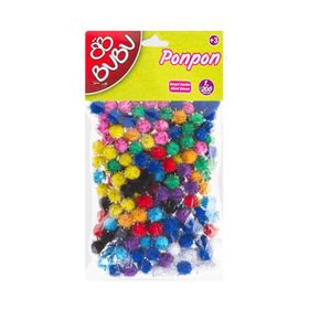 Bu-Bu Simli 1 cm 200'lü Ponpon