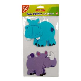 Bu-Bu STS011 3D Hayvanlar Keçe Hipopotam ve Gergedan Sticker