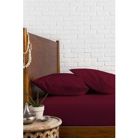 Buanart Battal Boy %100 Pamuklu Penye Lastikli Bordo Çarşaf