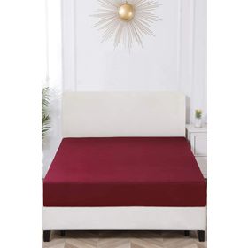 Buanart Battal Boy %100 Pamuklu Penye Lastikli Bordo Çarşaf