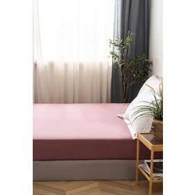 Buanart Battal Boy %100 Pamuklu Penye Lastikli Gül Kurusu Çarşaf