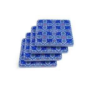 Bubigo MRBL-2020108 4'lü Desenli Mermer Bardak Altlığı