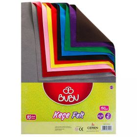 Bubu 50x70 cm Karışık Renk 10'lu A4 Keçe