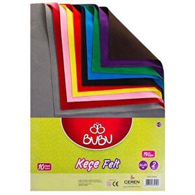 Bubu 50x70 cm Karışık Renk 10'lu A4 Keçe