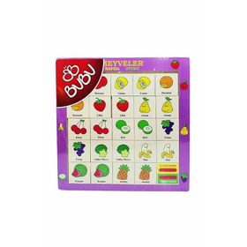 Bubu Ahşap BJ 53AP0063 Meyveler 30 x 30 Hafıza Oyunu Puzzle