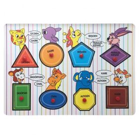 BuBu Ahşap Geometrik Şekiller Puzzle