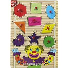 BuBu Ahşap Palyaço Geometrik Şekiller Puzzle