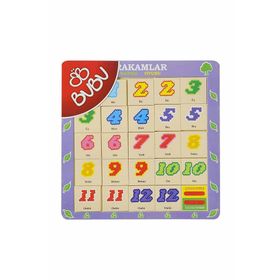 BuBu Ahşap Sayılar Hafıza Oyunu Puzzle
