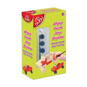 Bubu AP0064 Jeep Ahşap Puzzle Boyama