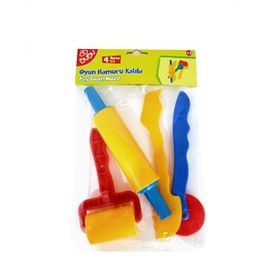 Bubu HK0012 4 Parça Büyük Merdaneli Oyun Hamuru Kalıbı