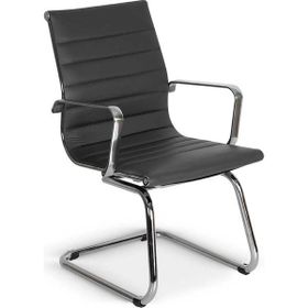 Bubu Home Colena Chrome Siyah Ofis Misafir Bekleme Koltuğu