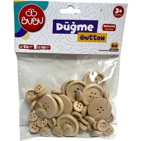 Bubu HS006 1,2 cm 60'lı Natural Düğme