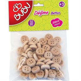 Bubu HS006 1,2 cm 60'lı Natural Düğme