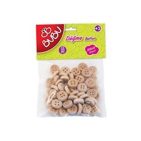 Bubu HS006 1,2 cm 60'lı Natural Düğme