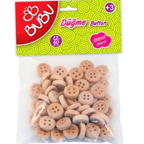 Bubu HS006 1,2 cm 60'lı Natural Düğme