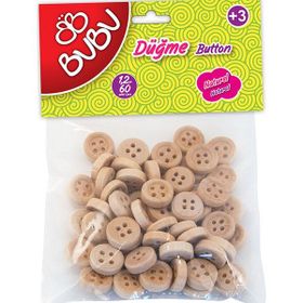 Bubu HS006 1,2 cm 60'lı Natural Düğme