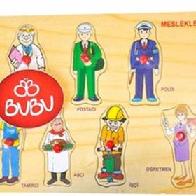Bubu Meslekler 7 Parça Eğitici Ahşap Puzzle
