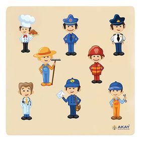 Bubu Meslekler 7 Parça Eğitici Ahşap Puzzle