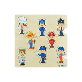 Bubu Meslekler 7 Parça Eğitici Ahşap Puzzle