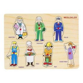 Bubu Meslekler 7 Parça Eğitici Ahşap Puzzle