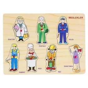 Bubu Meslekler 7 Parça Eğitici Ahşap Puzzle