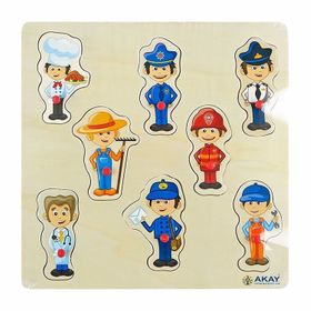 Bubu Meslekler 7 Parça Eğitici Ahşap Puzzle