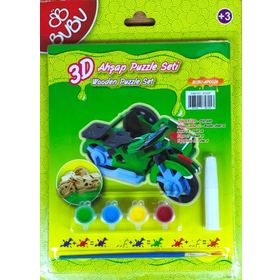 Bubu Motorsiklet 3D Ahşap Maket Puzzle