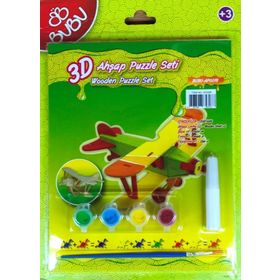 Bubu Uçak 3D Boyama ve Puzzle Seti