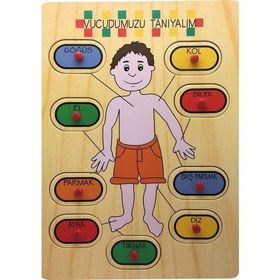 Bubu Vücudumuzu Öğreniyoruz 6 Parça Ahşap Puzzle