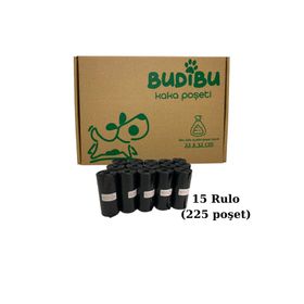 Budibu 15 Rulo 225 Adet Kedi Köpek Kaka Poşeti