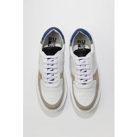 Bueno Shoes 01MU10405 Beyaz Bej Deri-Süet Erkek Spor Ayakkabı