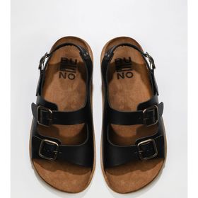 Bueno Shoes 01MU4724 Siyah Deri Erkek Sandalet