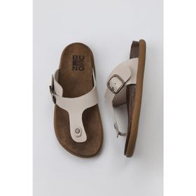 Bueno Shoes 01MU4733 Beyaz Deri Erkek Parmak Arası Terlik