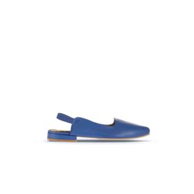 Bueno Shoes 01WA0303 Mavi Koyu Deri Kadın Düz Sandalet