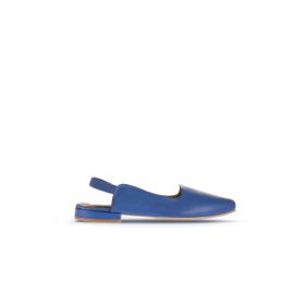 Bueno Shoes 01WA0303 Mavi Koyu Deri Kadın Düz Sandalet