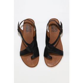 Bueno Shoes 01WA0303 Siyah Kahve Bej Deri Kadın Düz Sandalet