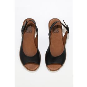 Bueno Shoes 01WA0303 Siyah Kahve Bej Deri Kadın Düz Sandalet