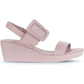 Bueno Shoes 01WA0400 Gül Kurusu Deri Kadın Dolgu Topuklu Sandalet