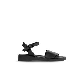 Bueno Shoes 01WA0701 Siyah Deri Kadın Düz Sandalet