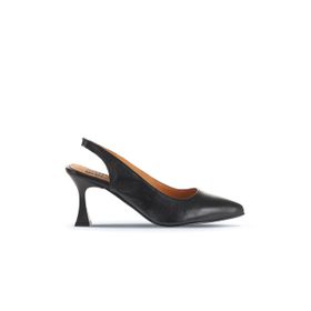 Bueno Shoes 01WA1400 Siyah Deri Kadın Topuklu Ayakkabı