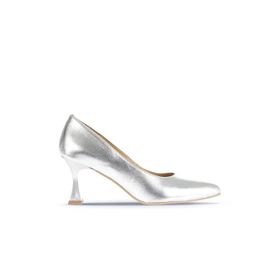 Bueno Shoes 01WA1401 Gümüş Deri Kadın Topuklu Ayakkabı