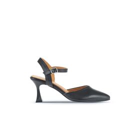 Bueno Shoes 01WA1403 Siyah Deri Kadın Topuklu Ayakkabı