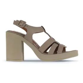 Bueno Shoes 01WA1600 Gri Koyu Deri Kadın Topuklu Sandalet