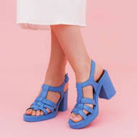 Bueno Shoes 01WA1600 Turkuaz Deri Topuklu Kadın Sandalet