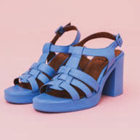 Bueno Shoes 01WA1600 Turkuaz Deri Topuklu Kadın Sandalet