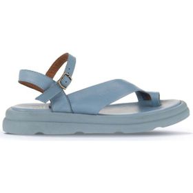 Bueno Shoes 01WA2602 Mavi Deri Kadın Parmak Arası Sandalet